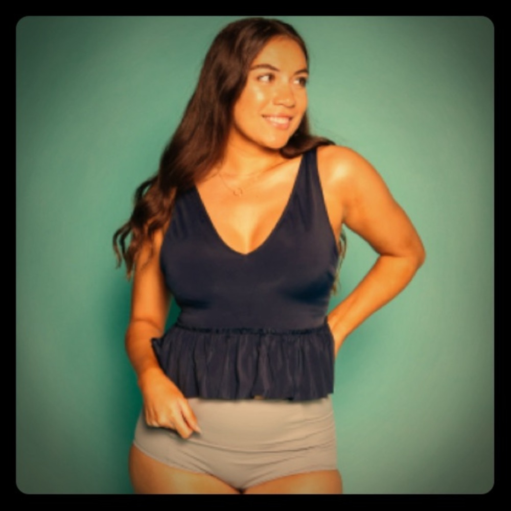 Kortni Jean Black V-neck Top